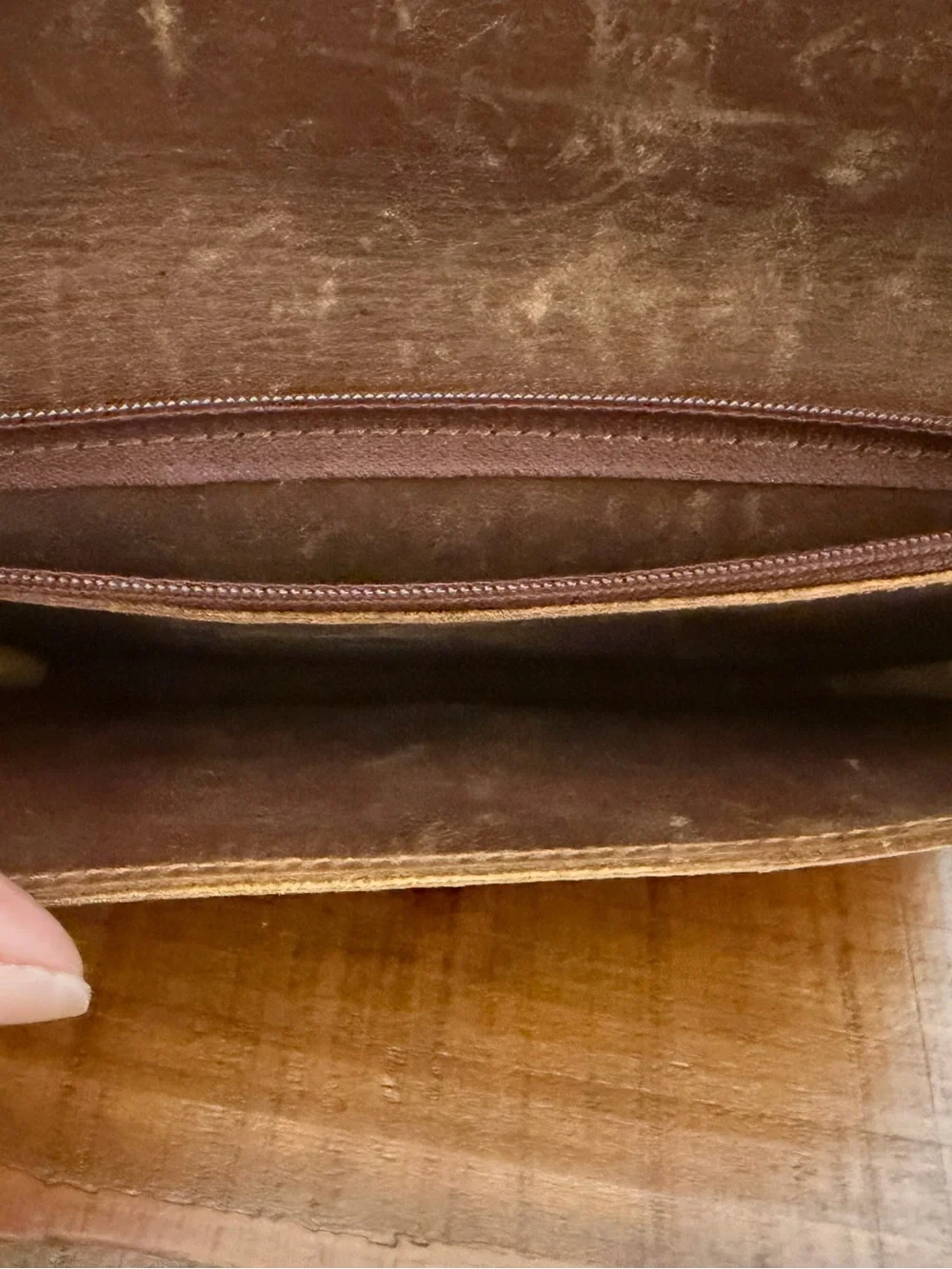 Able Brown Leather Wristlet Wallet - Picture 3 of 4
